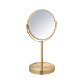 Oglinda cosmetica cu 2 fete, aurie, din metal, Ø17, Alata Wenko